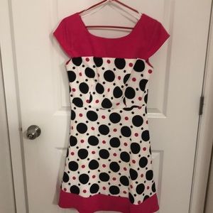 Cute Fuchsia polka dot dress